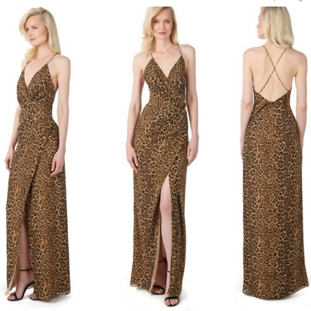 Jay Godfrey Leopard Print Santoro Gown Dress Size 8